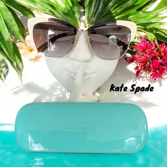 Kate Spade Genette/S Sunglasses With Case Black/Ivory - Picture 1 of 8